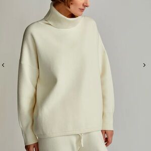 Varley Cavendish Rollneck Knit Sweater in Egret